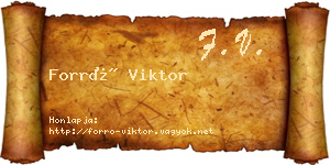 Forró Viktor névjegykártya