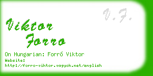 viktor forro business card